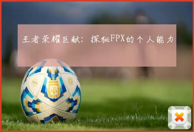 王者荣耀巨献：探秘FPX的个人能力
